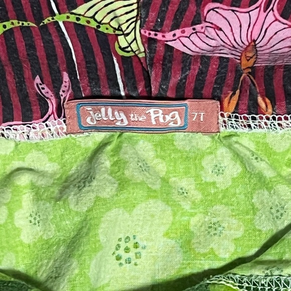 Jelly The Pug Green and Purple Floral Dress - Picture 6 of 7
